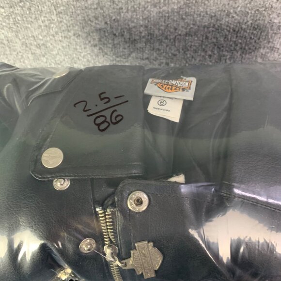 Harley Davidson Full Zip Leather Jacket Toddler Size 6 Black‎ - Picture 12 of 12